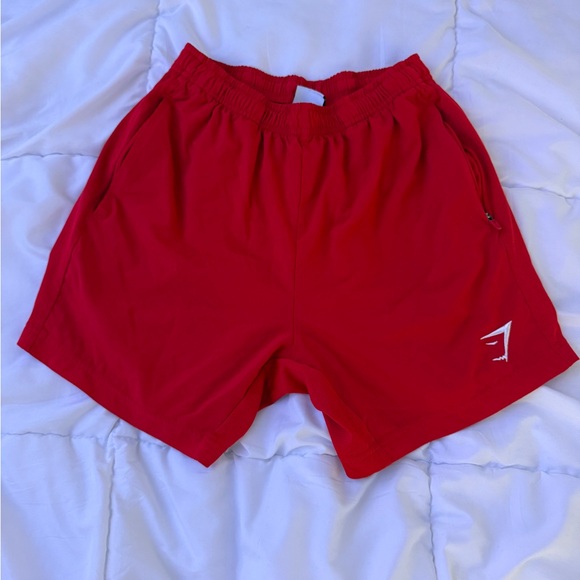 Gymshark Red 5” Shorts with Zipper Pocket - Picture 1 of 5